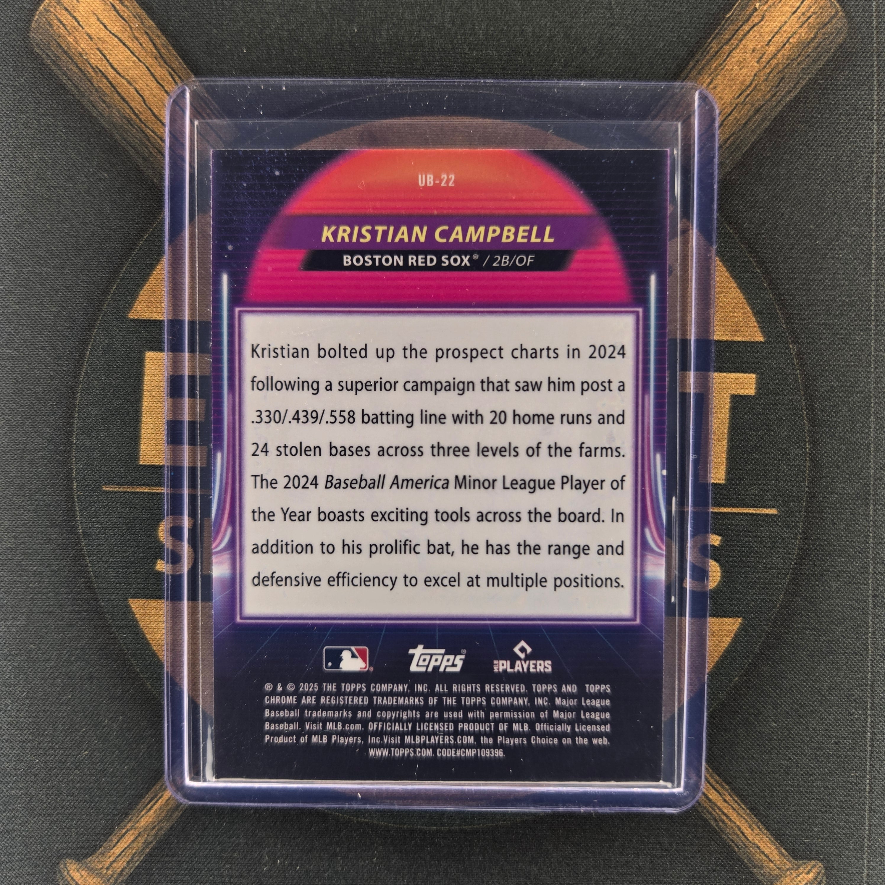 2025 Topps Cosmic Chrome Kristian Campbell Ultraviolet Beam | The Break Room Cards™-2