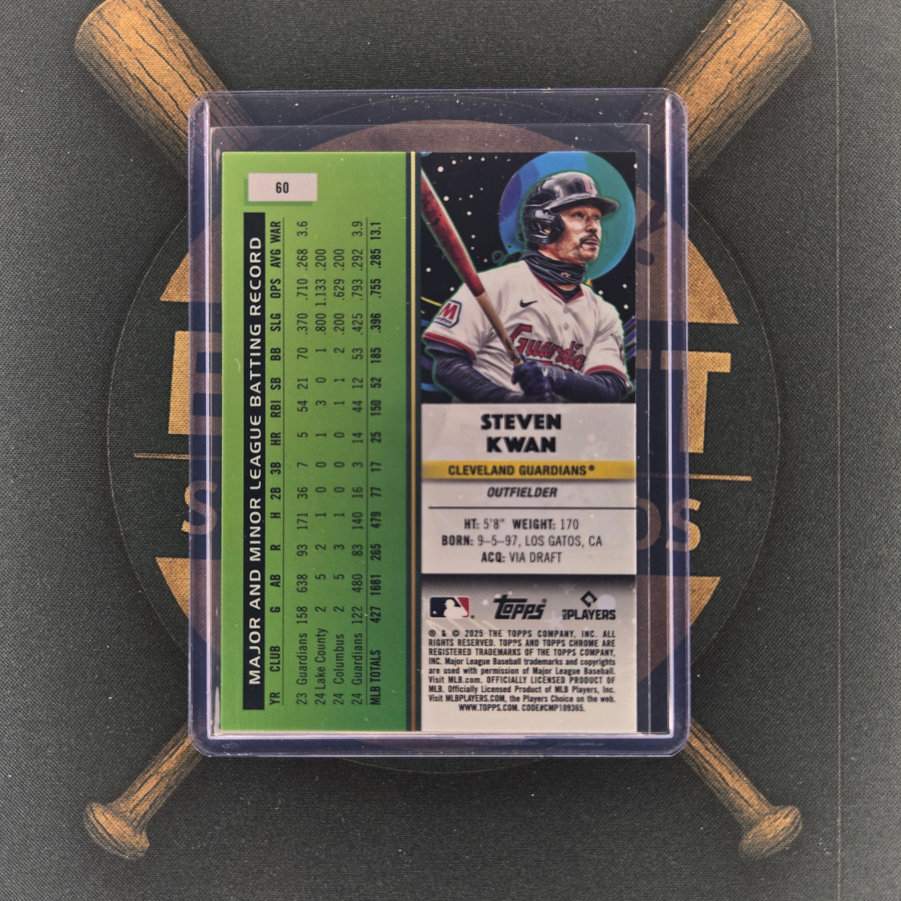 2025 Topps Cosmic Chrome Steven Kwan Aqua Equinox | The Break Room Cards™-2
