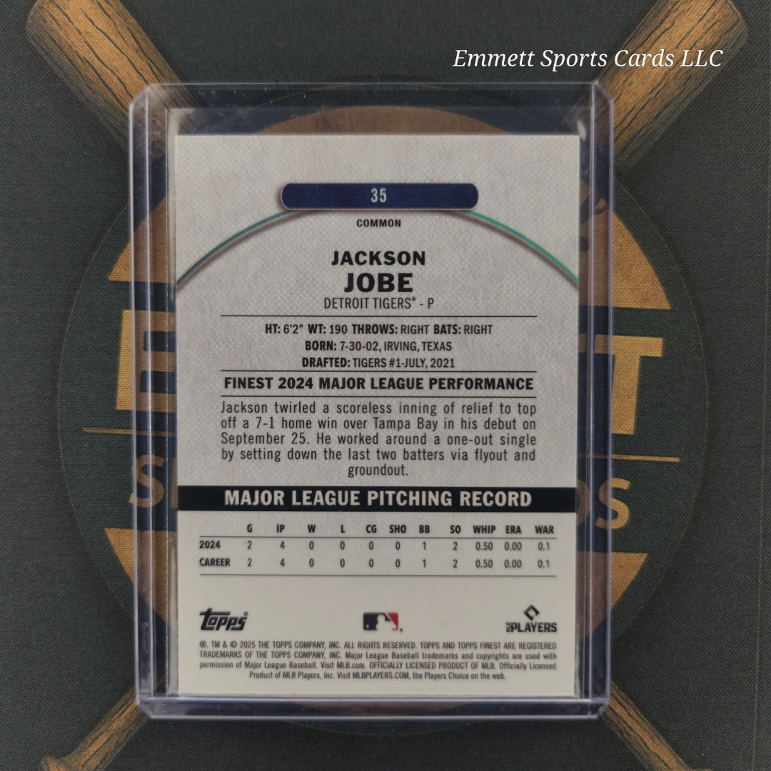 2025 Topps Finest Jackson Jobe Blue Refractor /200 | The Break Room Cards-2
