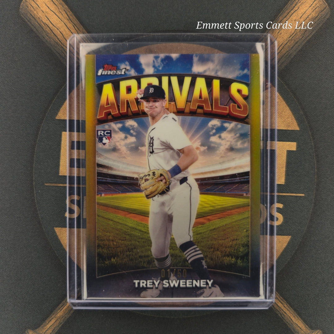 2025 Topps Finest Trey Sweeney Gold /50 | The Break Room Cards-1