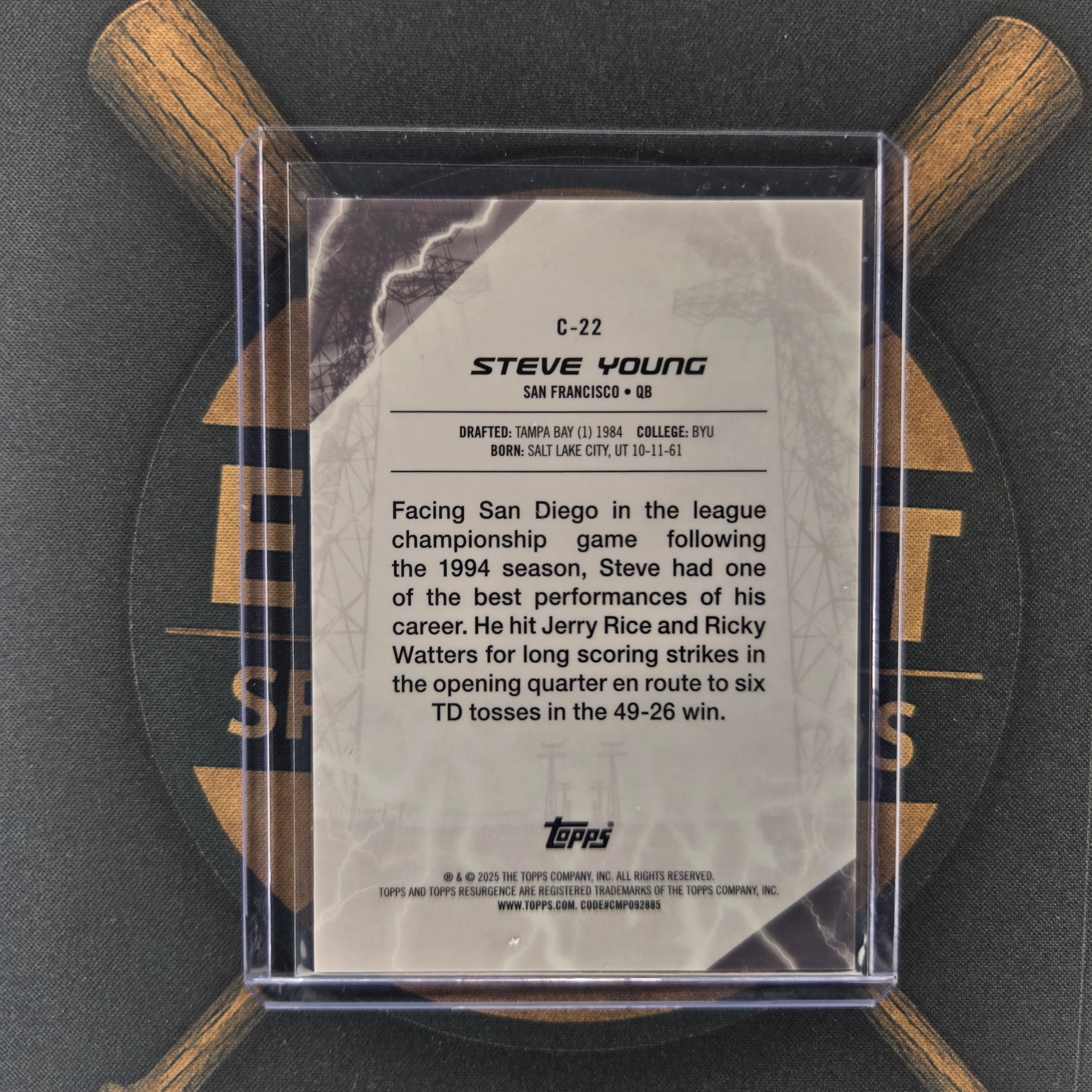 2025 Topps Resurgence Steve Young Conductors Orange /25