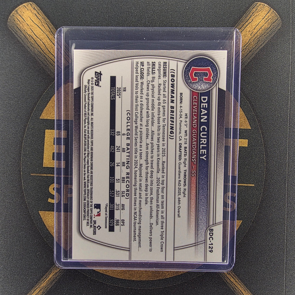 2025 Bowman Draft Dean Curley Purple Refractor