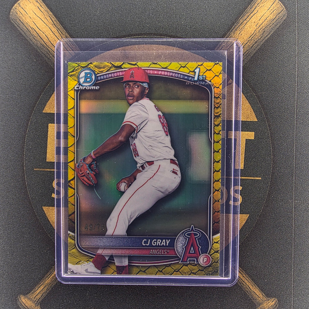 2025 Bowman Draft CJ Gray Yellow Reptilian Refractor