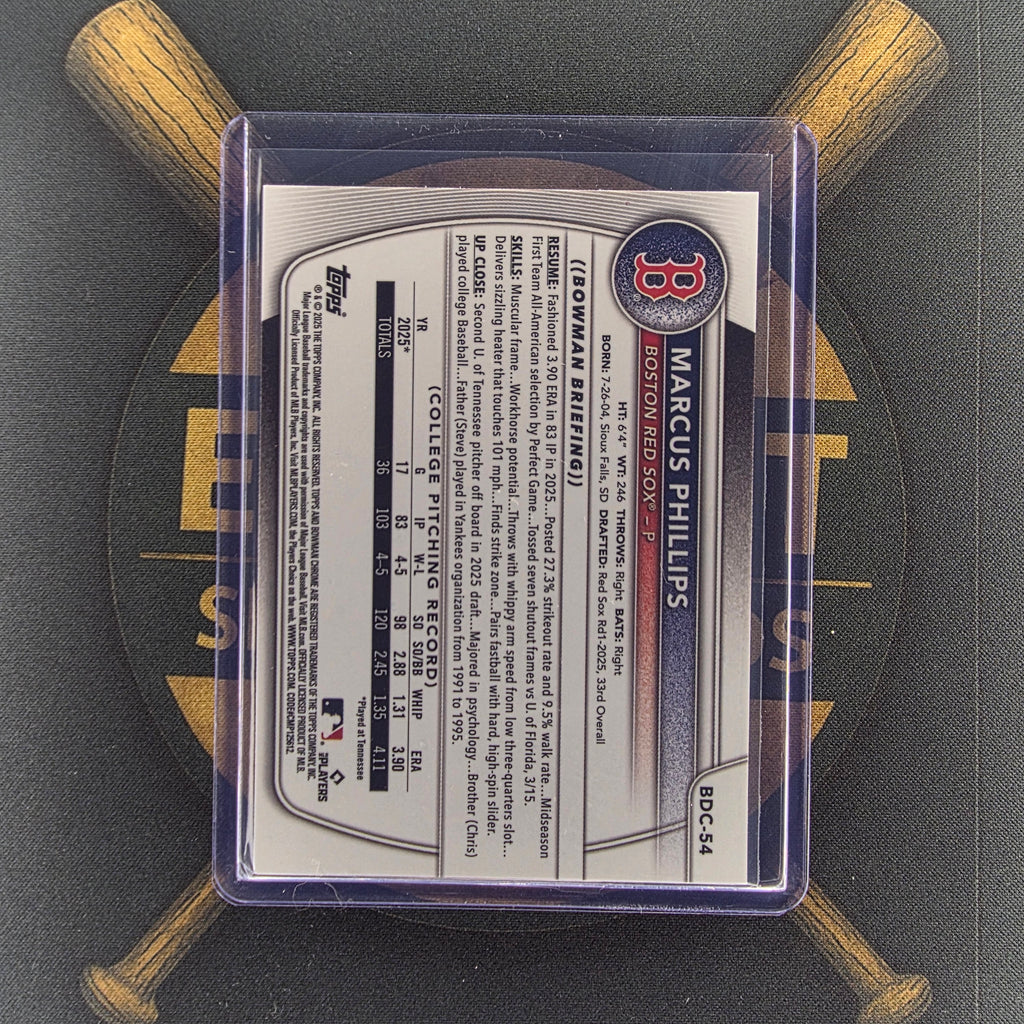 2025 Bowman Draft Marcus Phillips Purple Geometric