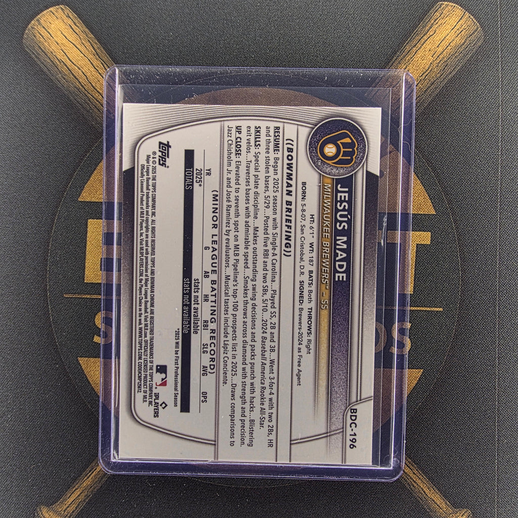 2025 Bowman Draft Jesus Made Green Geometric