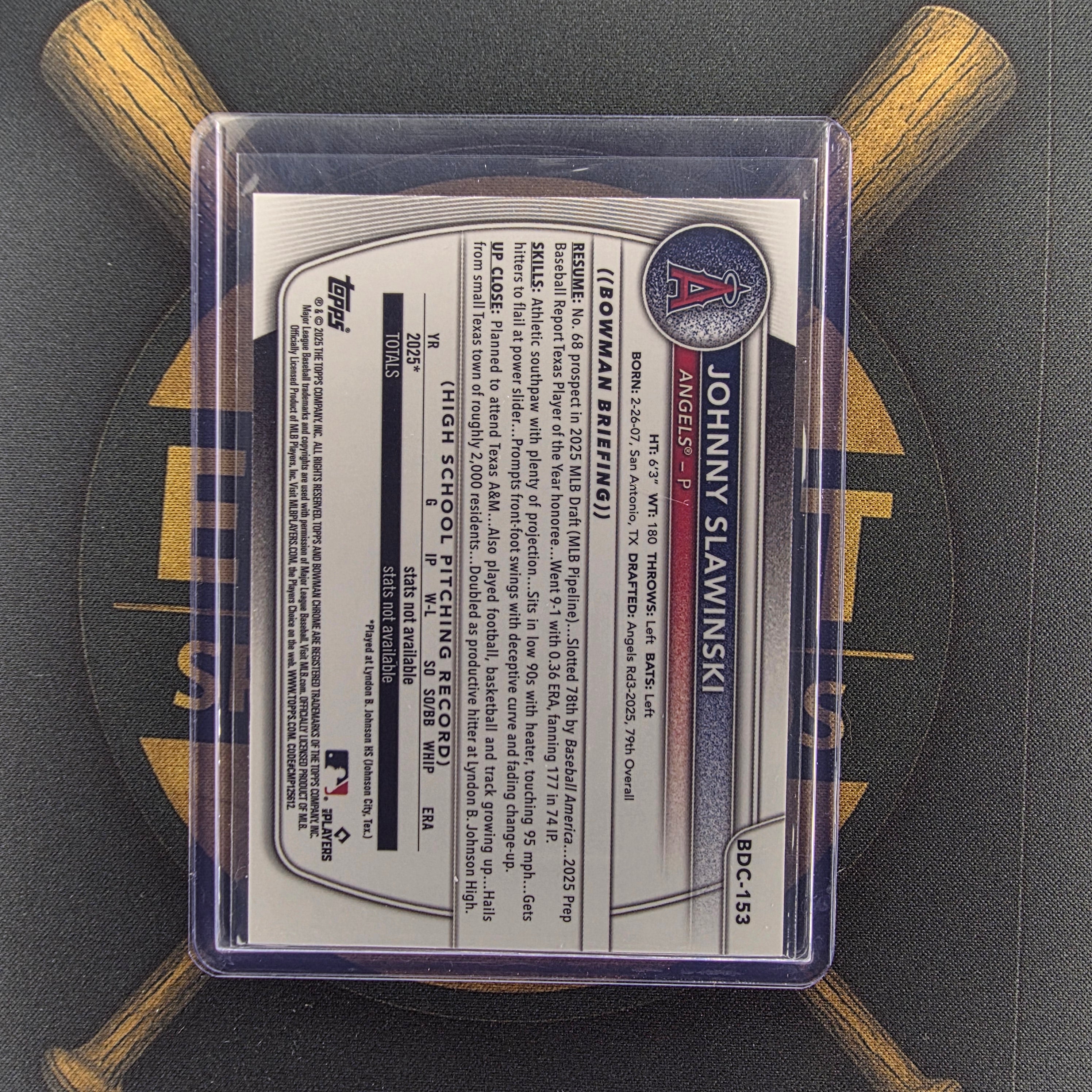 2025 Bowman Draft Johnny Slawinski Purple Geometric