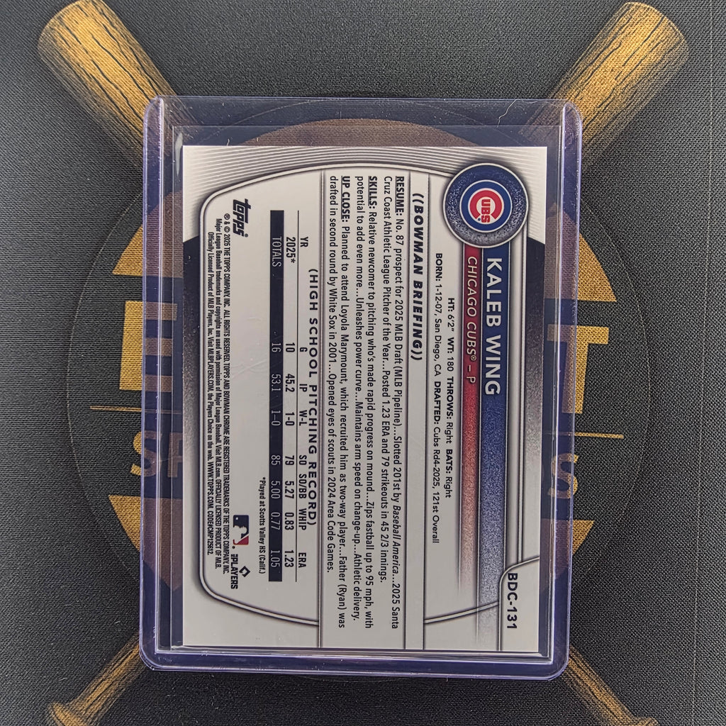 2025 Bowman Draft Kaleb Wing Black Geometric