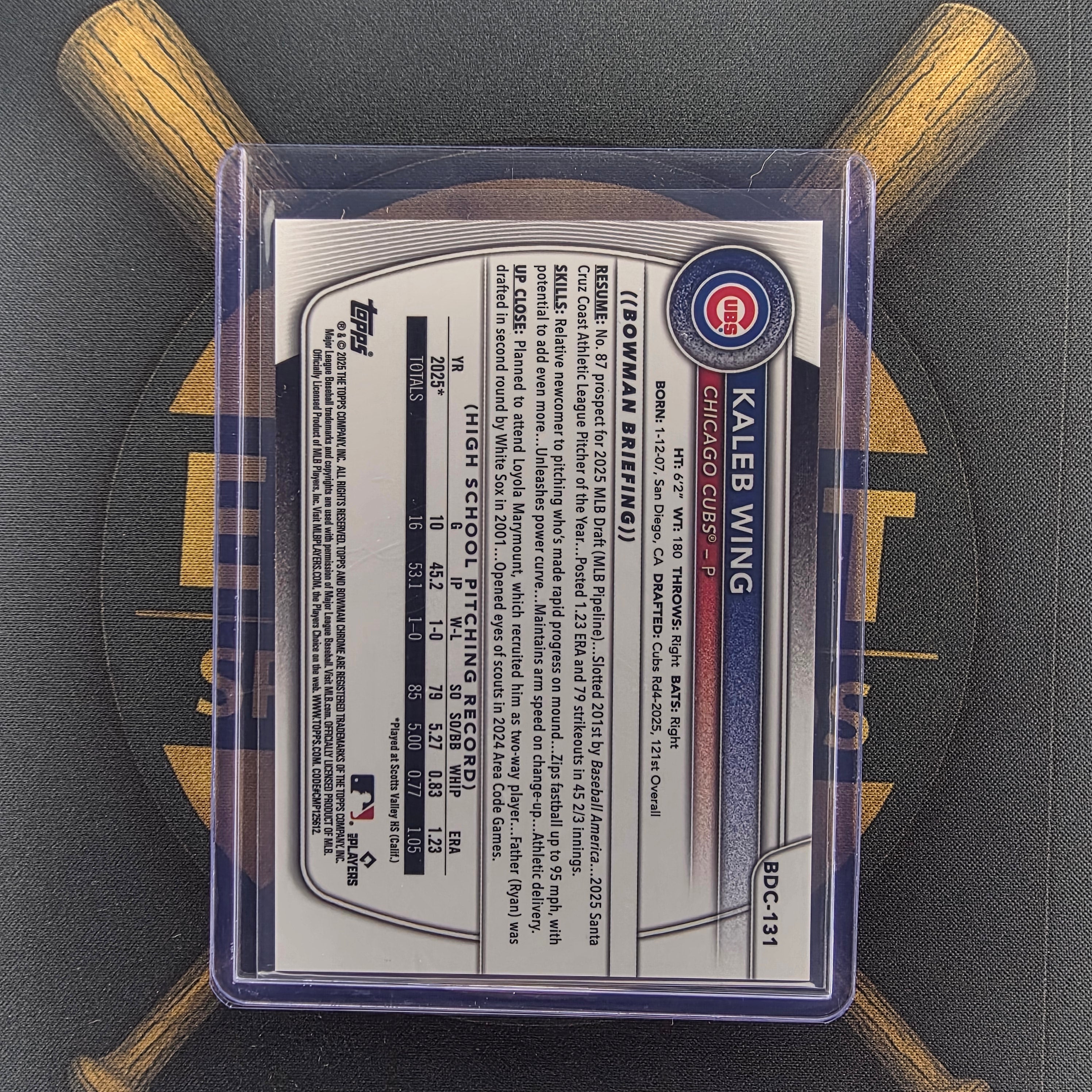 2025 Bowman Draft Kaleb Wing Black Geometric