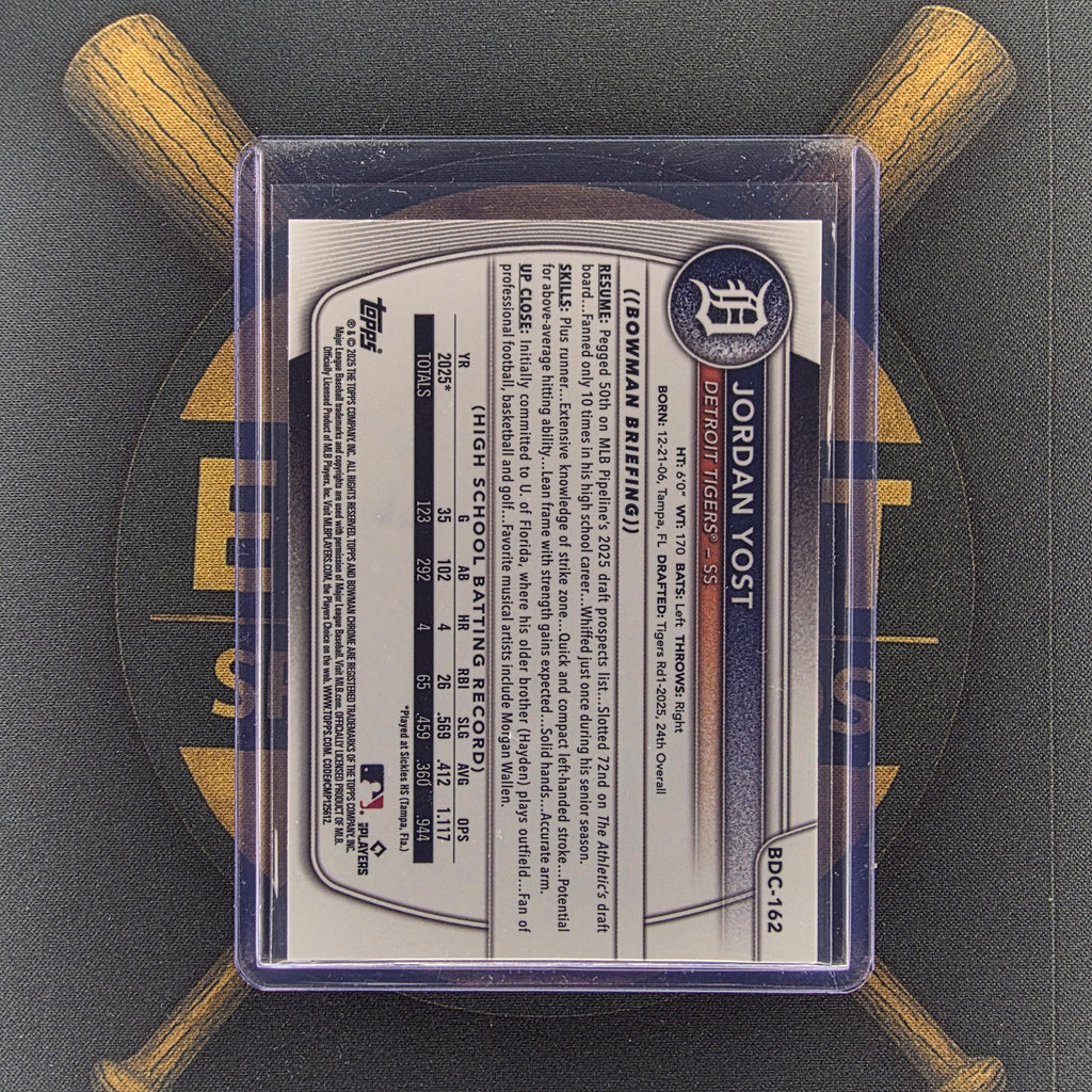 2025 Bowman Draft Jordan Yost Purple Geometric