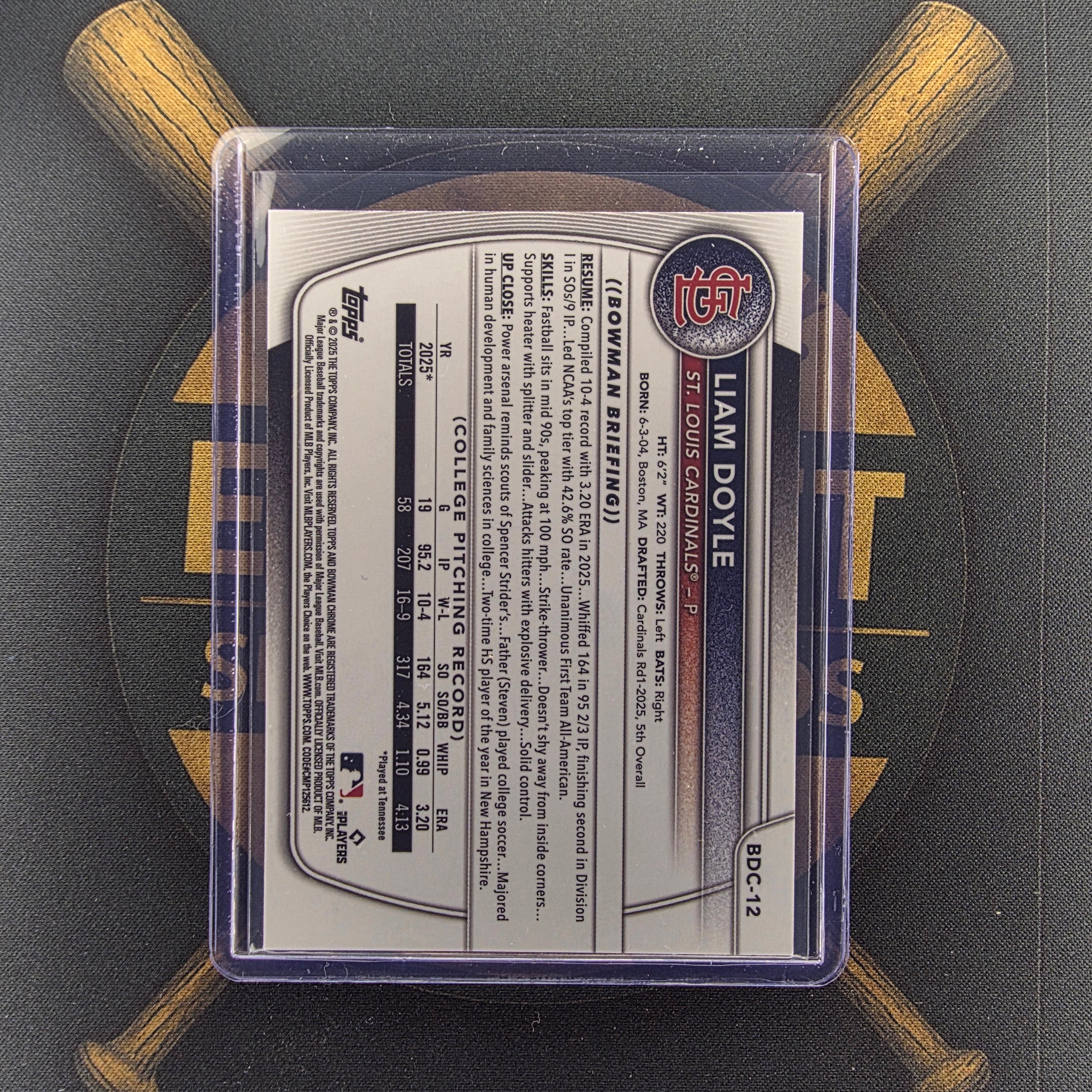 2025 Bowman Draft Liam Doyle Green Geometric
