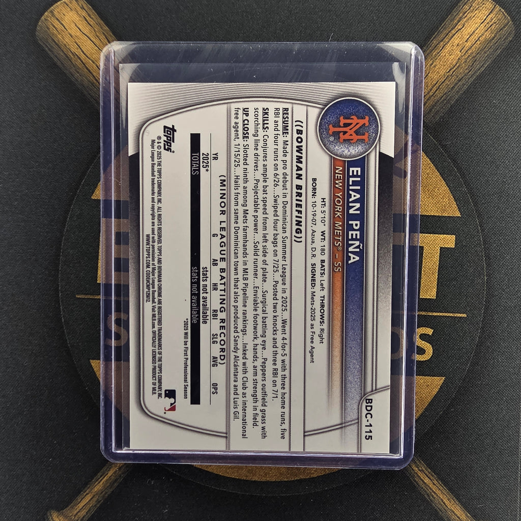 2025 Bowman Draft Elian Pena Orange
