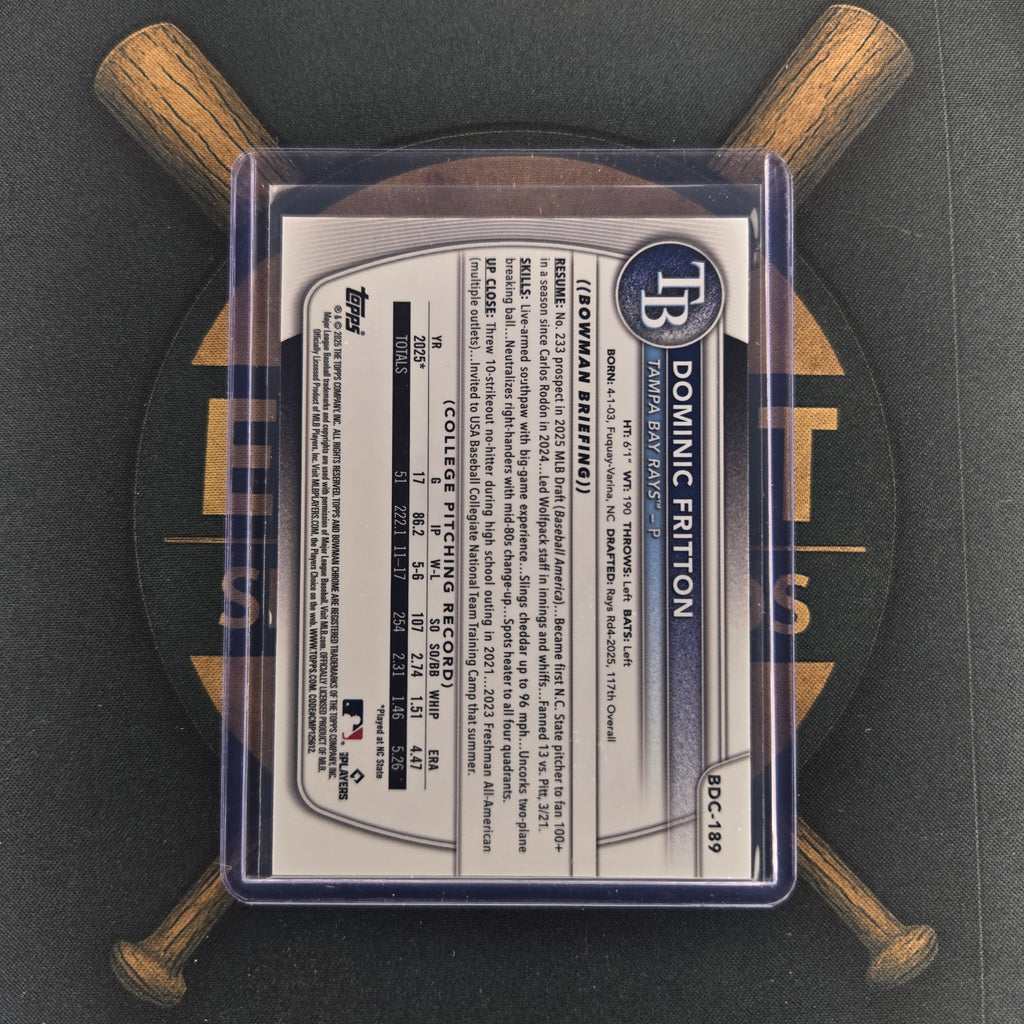 2025 Bowman Draft Dominic Fritton Green Geometric