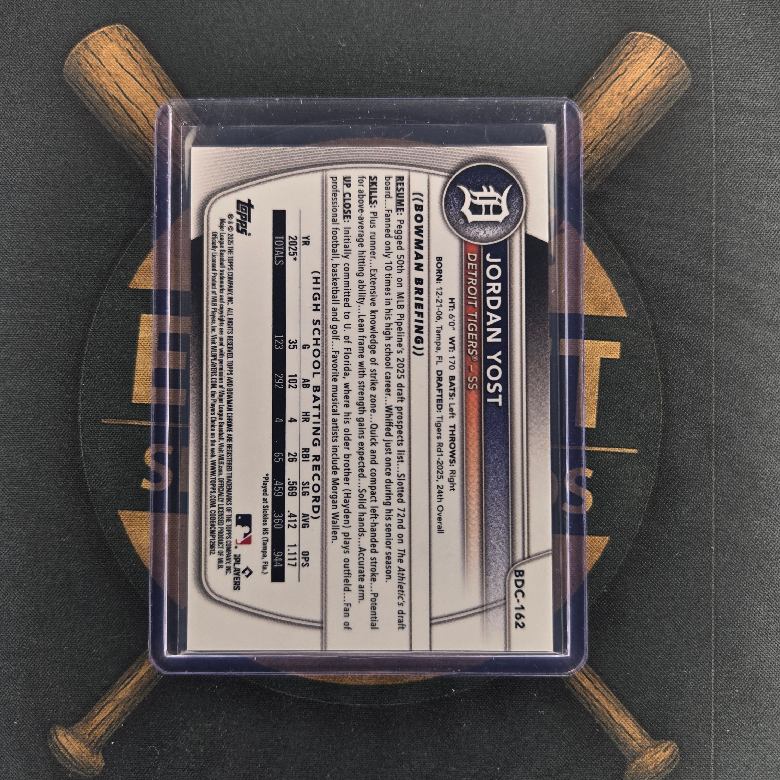 2025 Bowman Draft Jordan Yost Gold