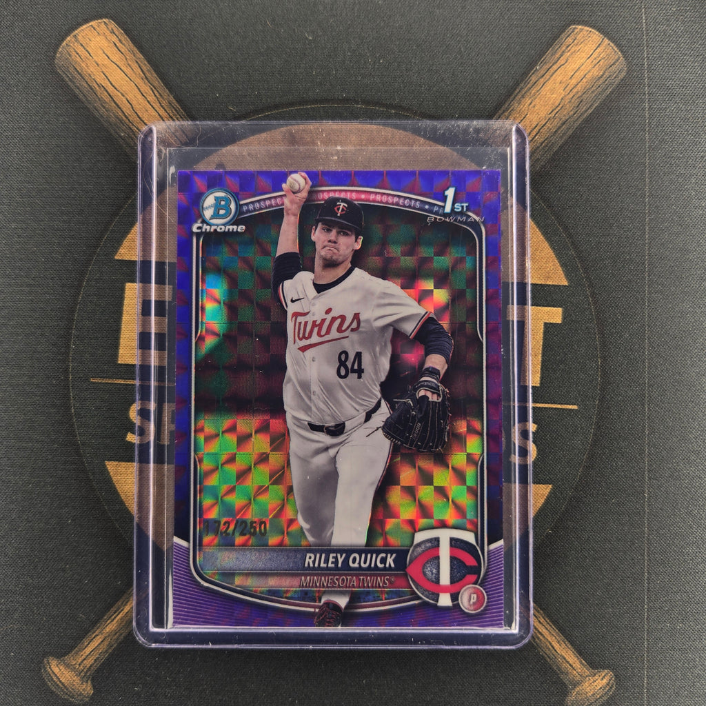 2025 Bowman Draft Riley Quick Purple Geometric