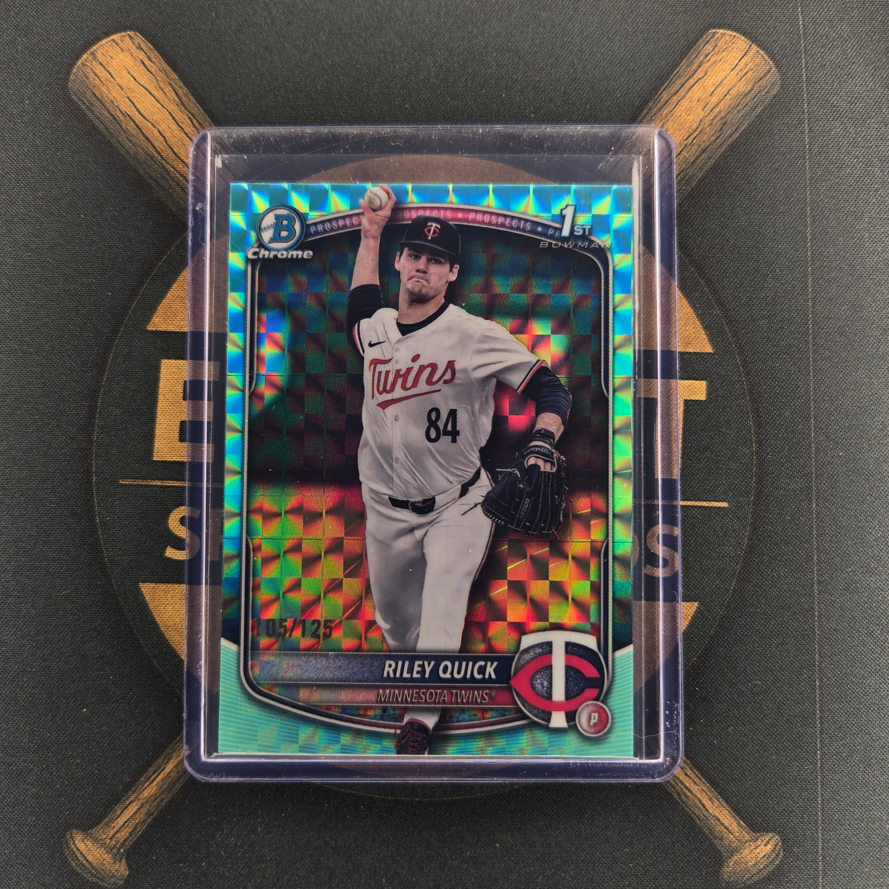 2025 Bowman Draft Riley Quick Aqua Geometric