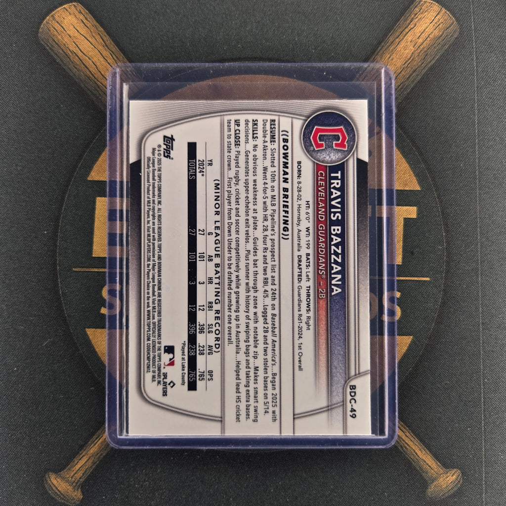 2025 Bowman Draft Travis Bazzana Aqua Reptilian