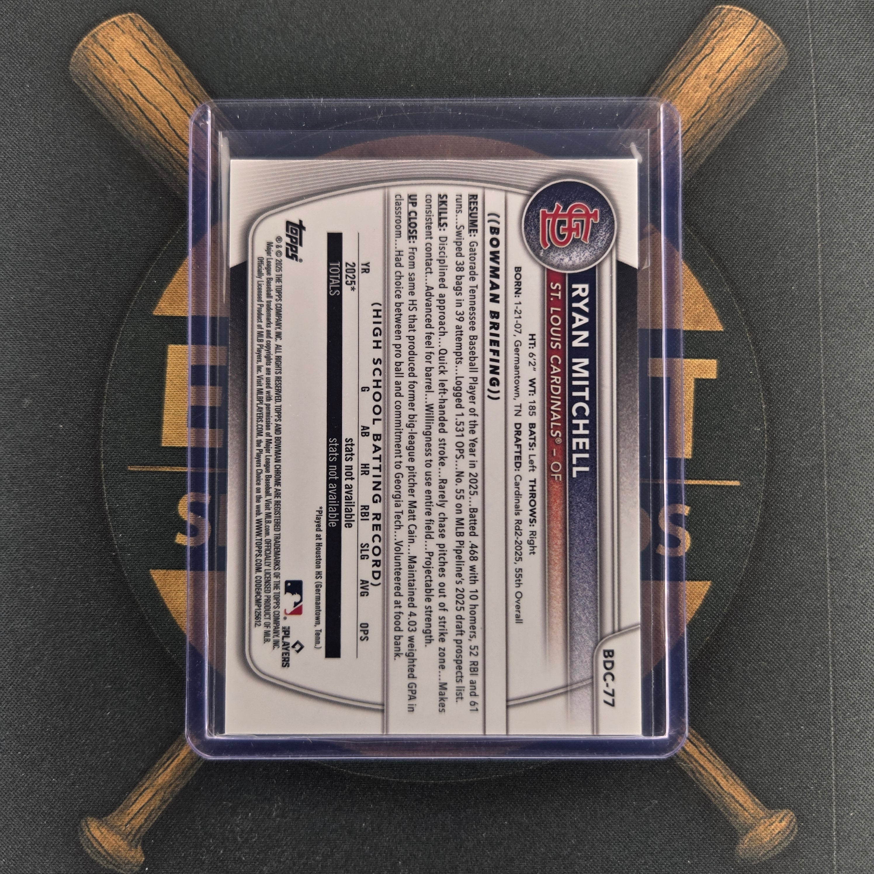 2025 Bowman Draft Ryan Mitchell Blue Geometric