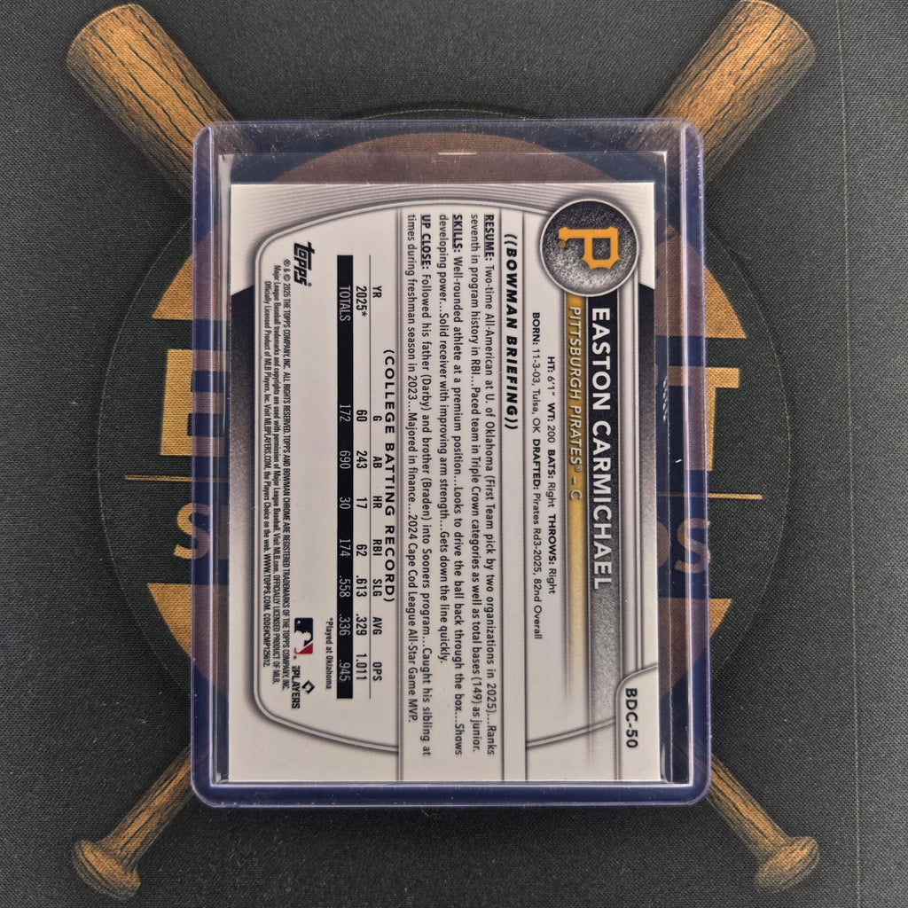 2025 Bowman Draft Easton Carmichael Aqua Reptilian