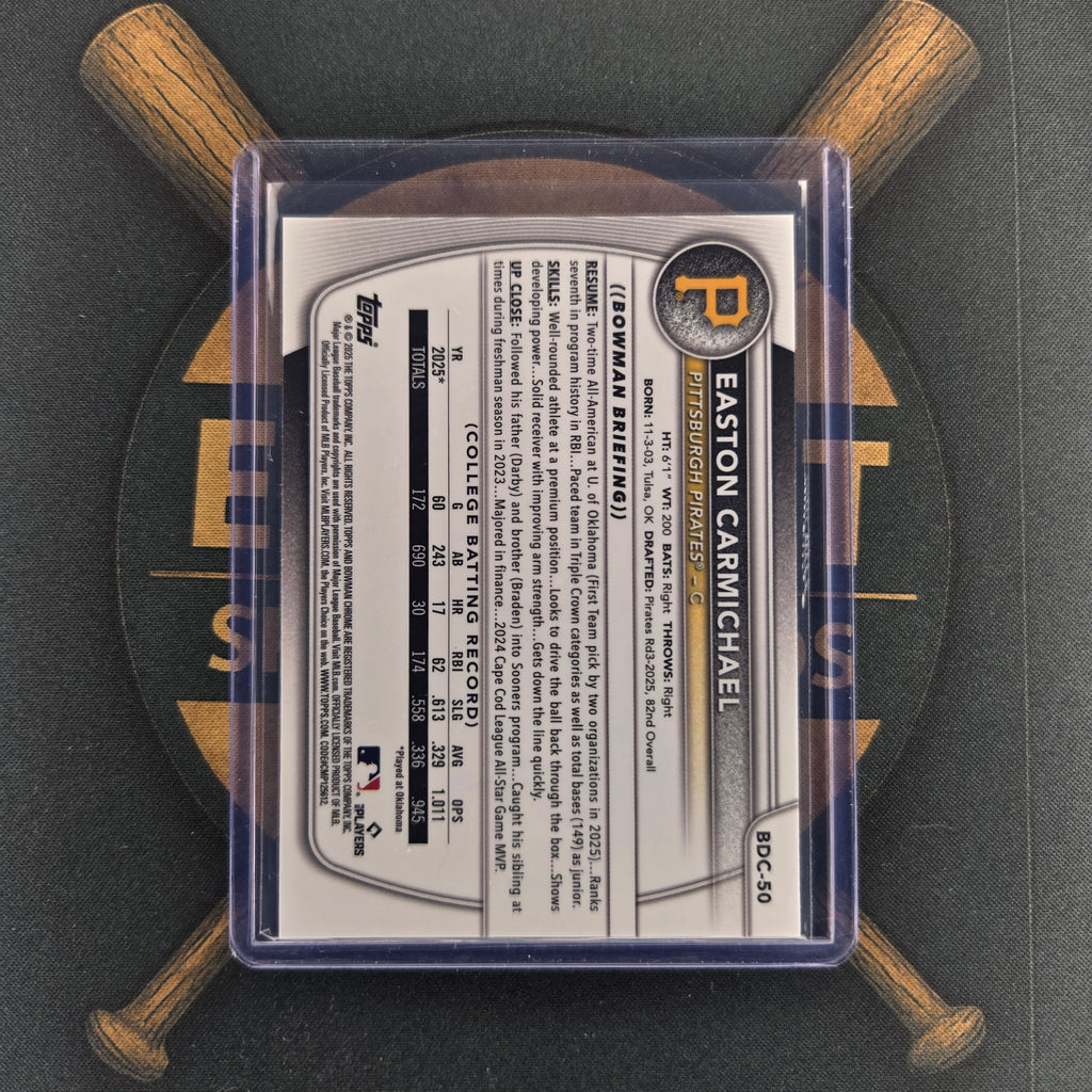 2025 Bowman Draft Easton Carmichael Blue Geometric