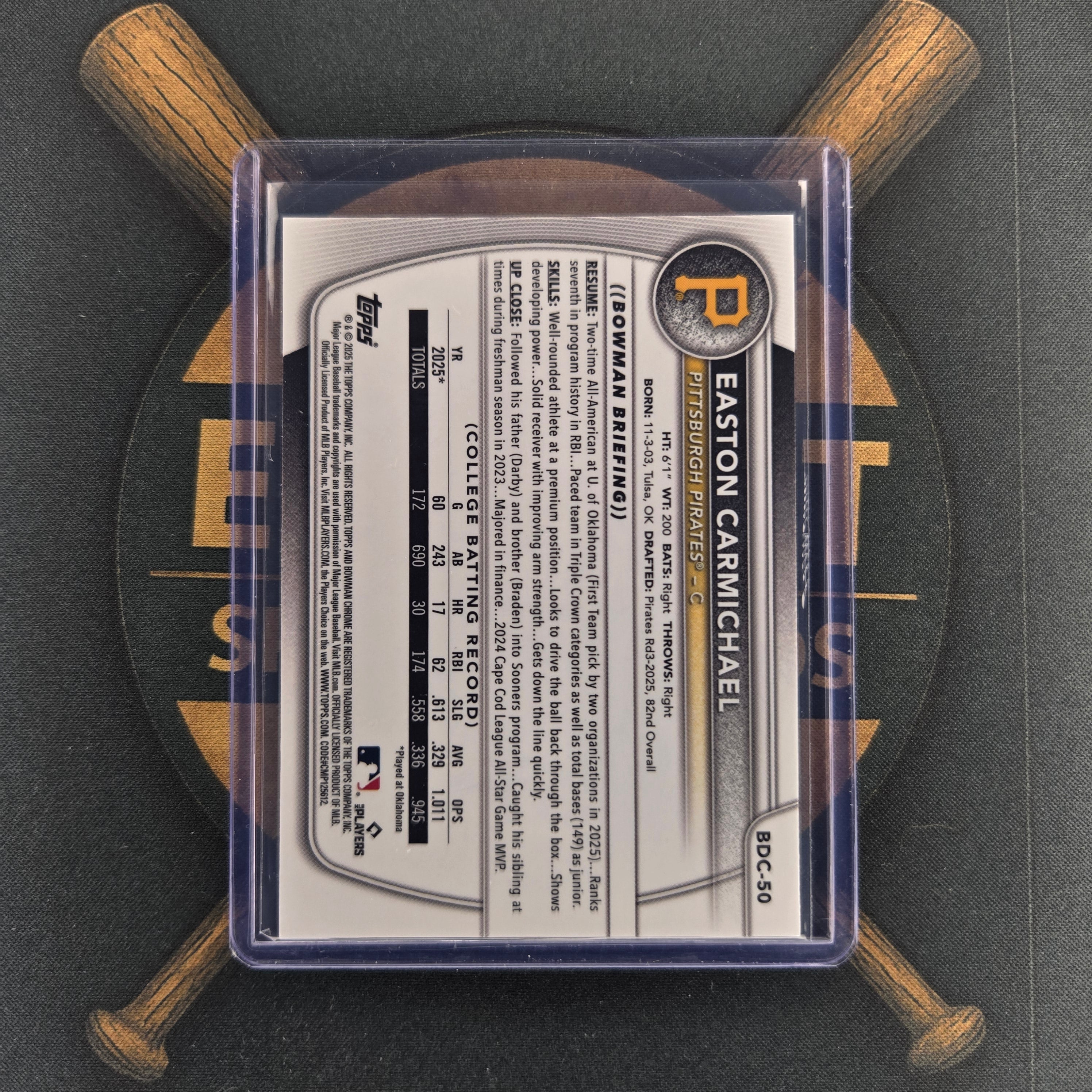 2025 Bowman Draft Easton Carmichael Blue Geometric