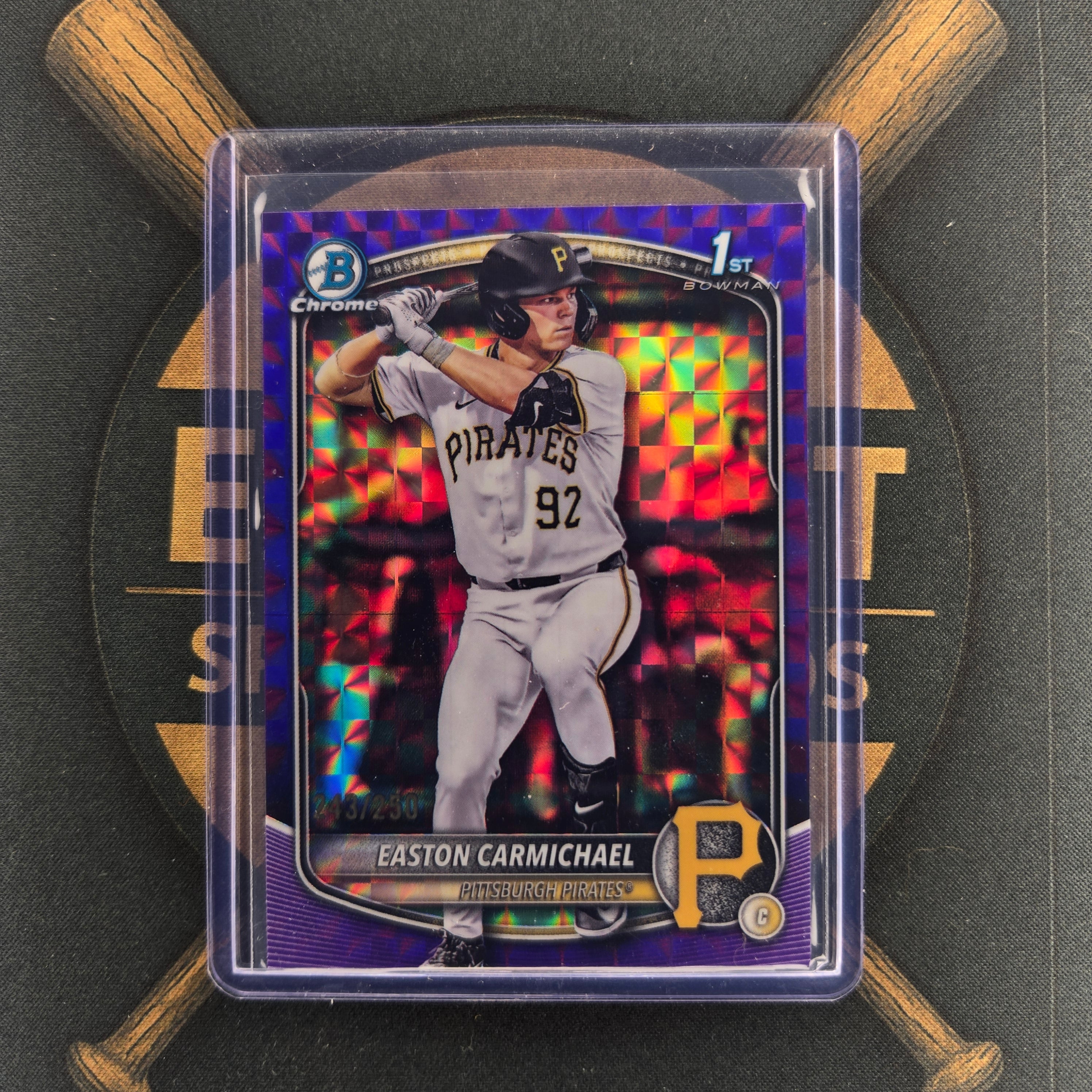 2025 Bowman Draft Easton Carmichael Purple Geometric