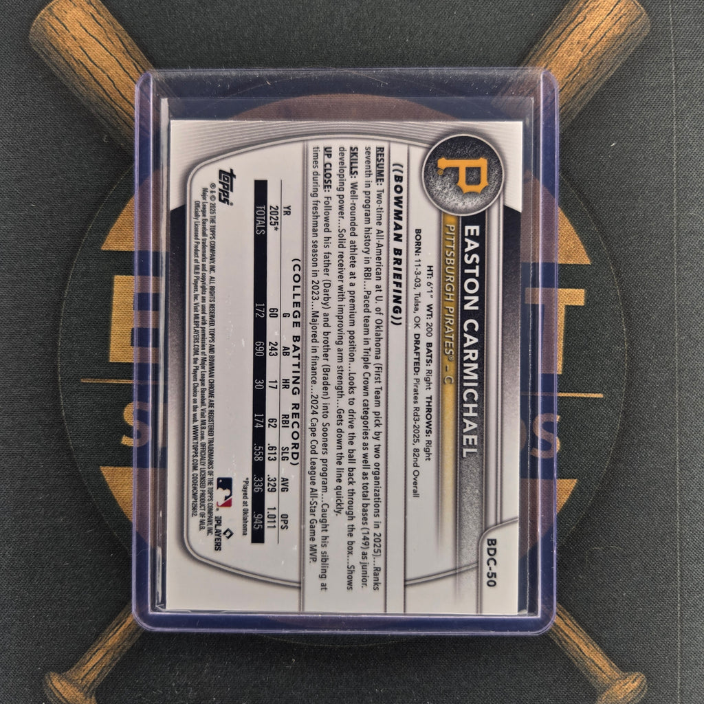 2025 Bowman Draft Easton Carmichael Purple Geometric