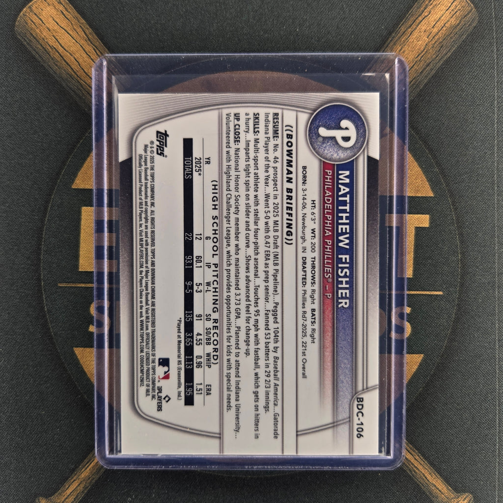 2025 Bowman Draft Matthew Fisher Green Geometric