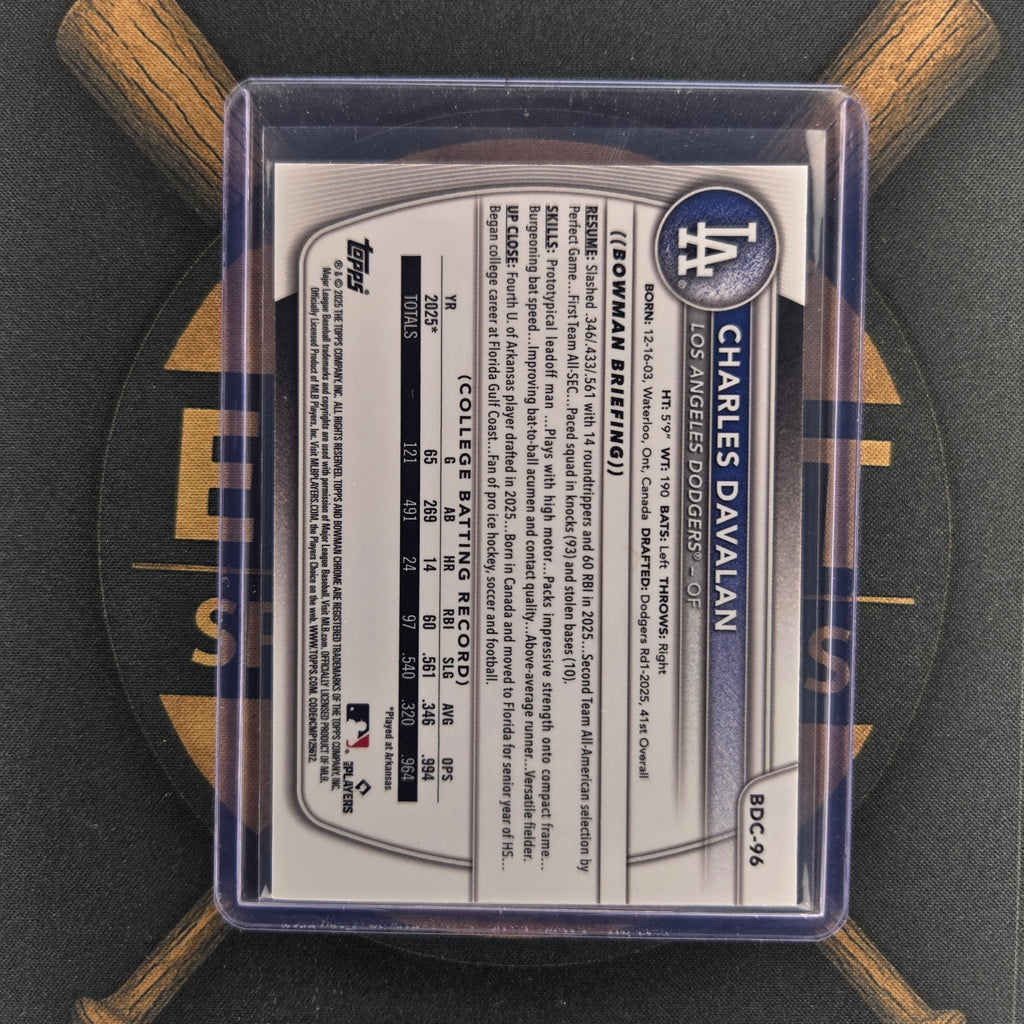 2025 Bowman Draft Charles Davalan Purple