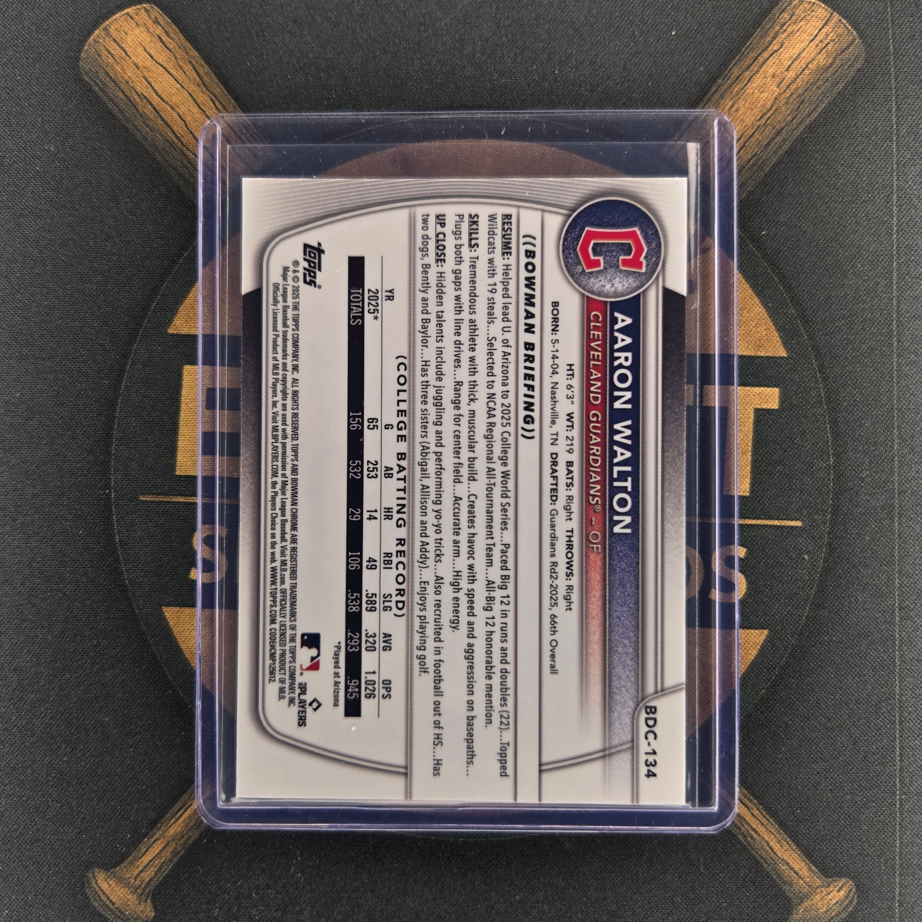 2025 Bowman Draft Aaron Walton Purple Geometric