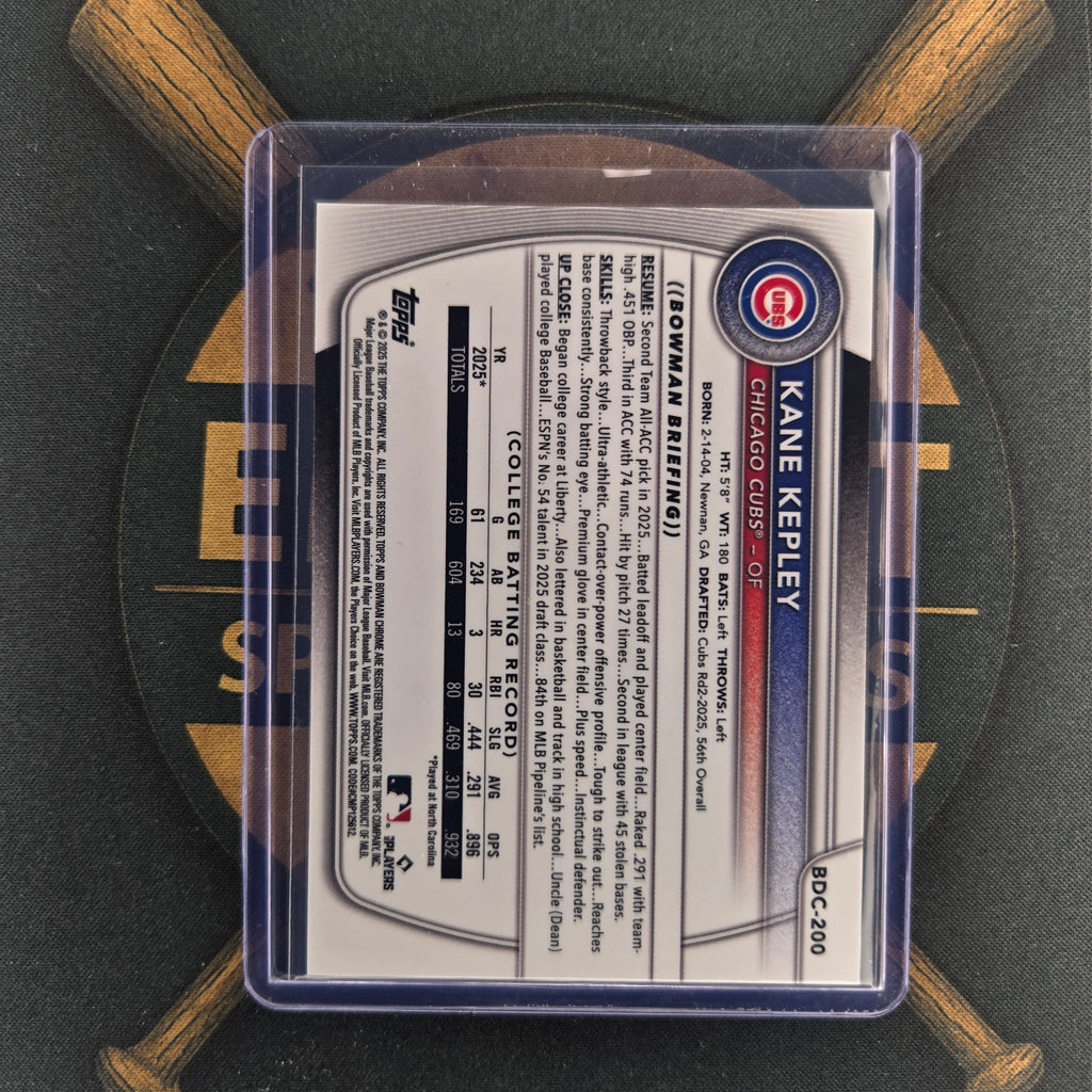 2025 Bowman Draft Kane Kepley Blue Geometric