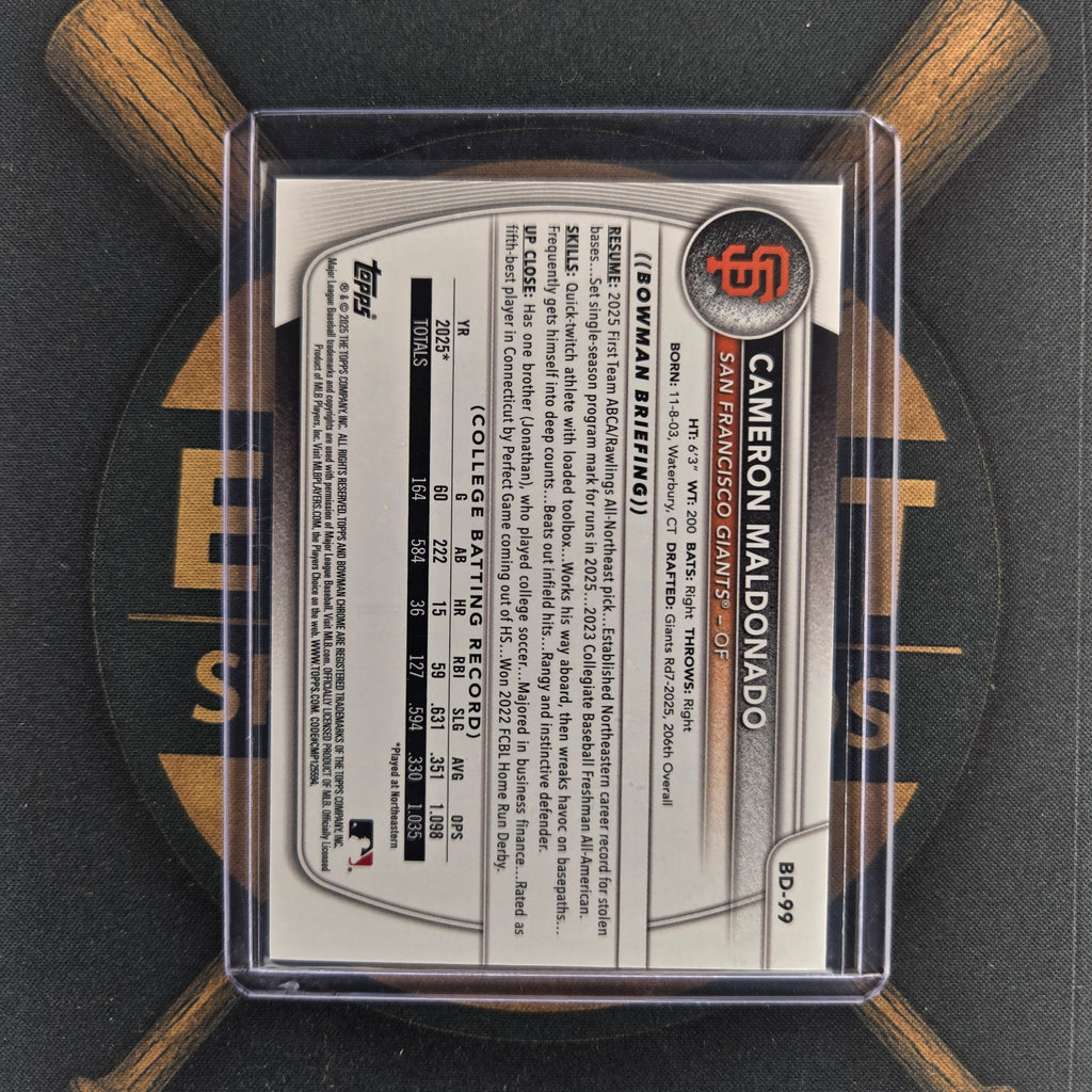 2025 Bowman Draft Cameron Maldonado Green Border