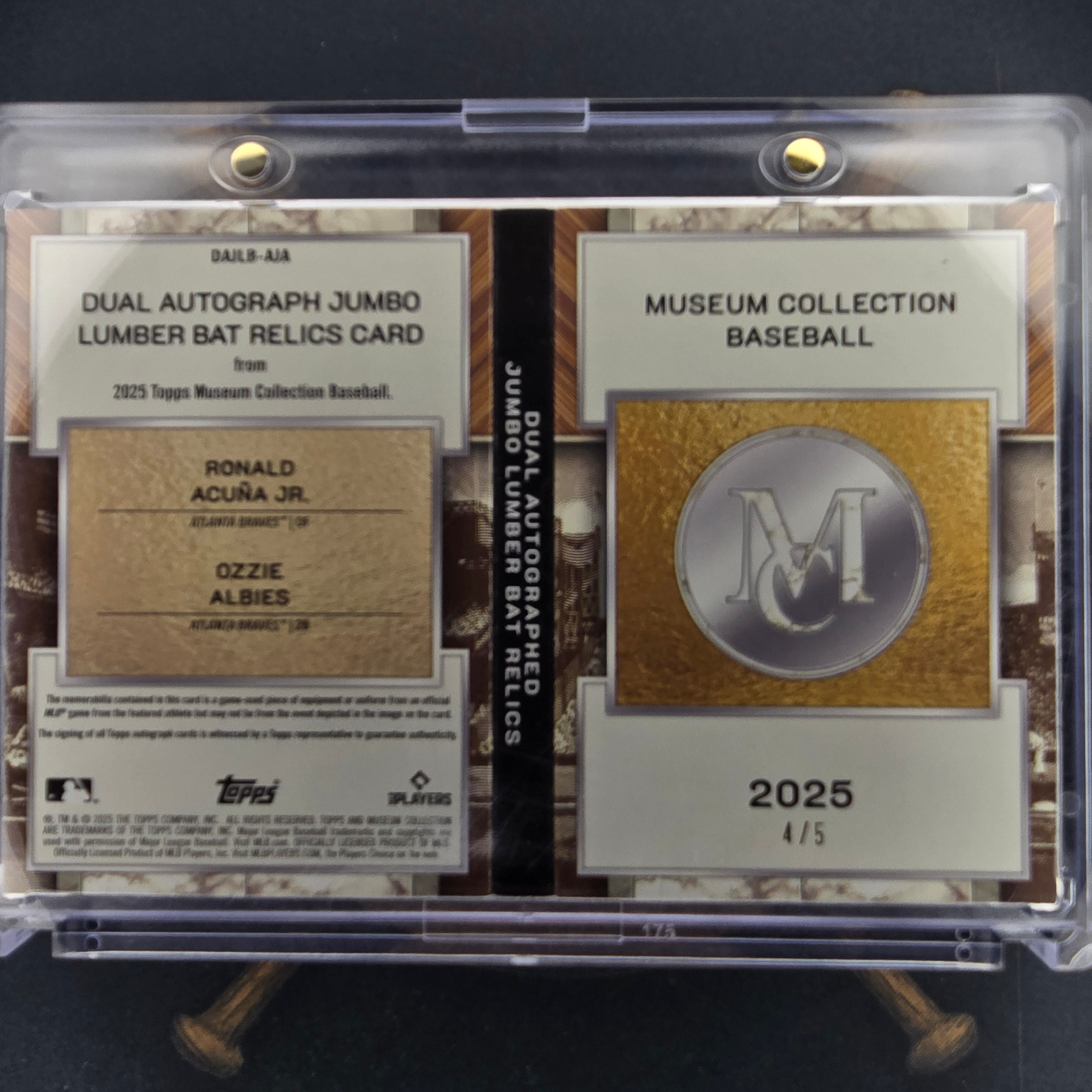 2025 Topps Museum Ronald Acuna / Ozzie Albies Dual Auto Jumbo Lumber