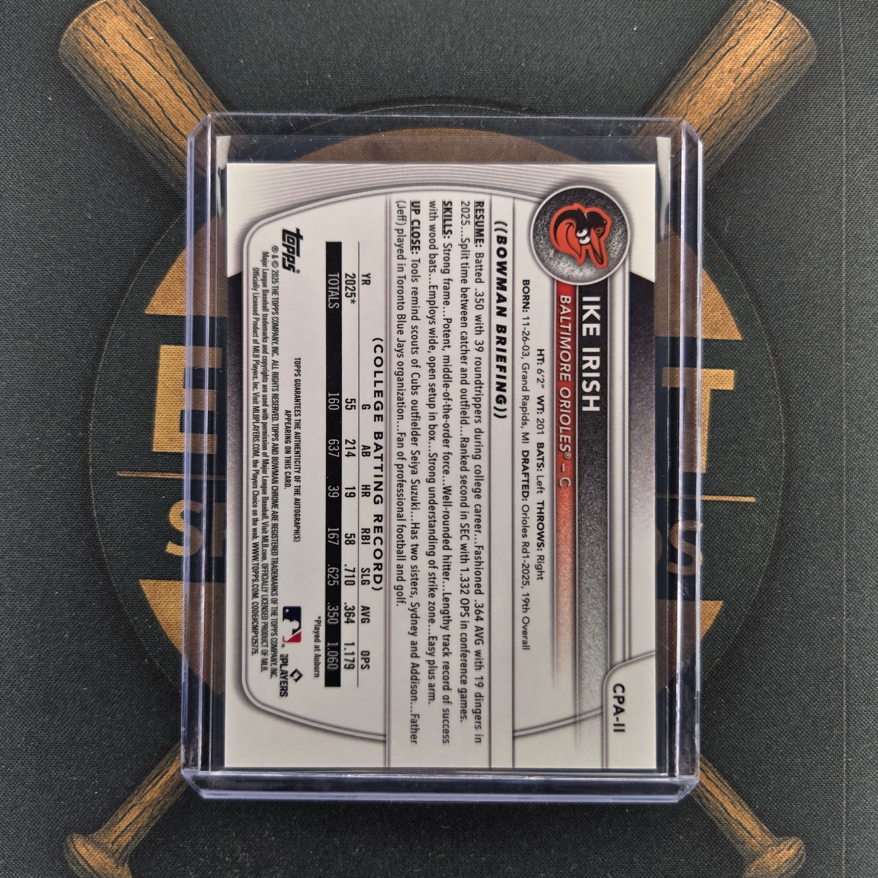 2025 Bowman Draft Ike Irish Auto