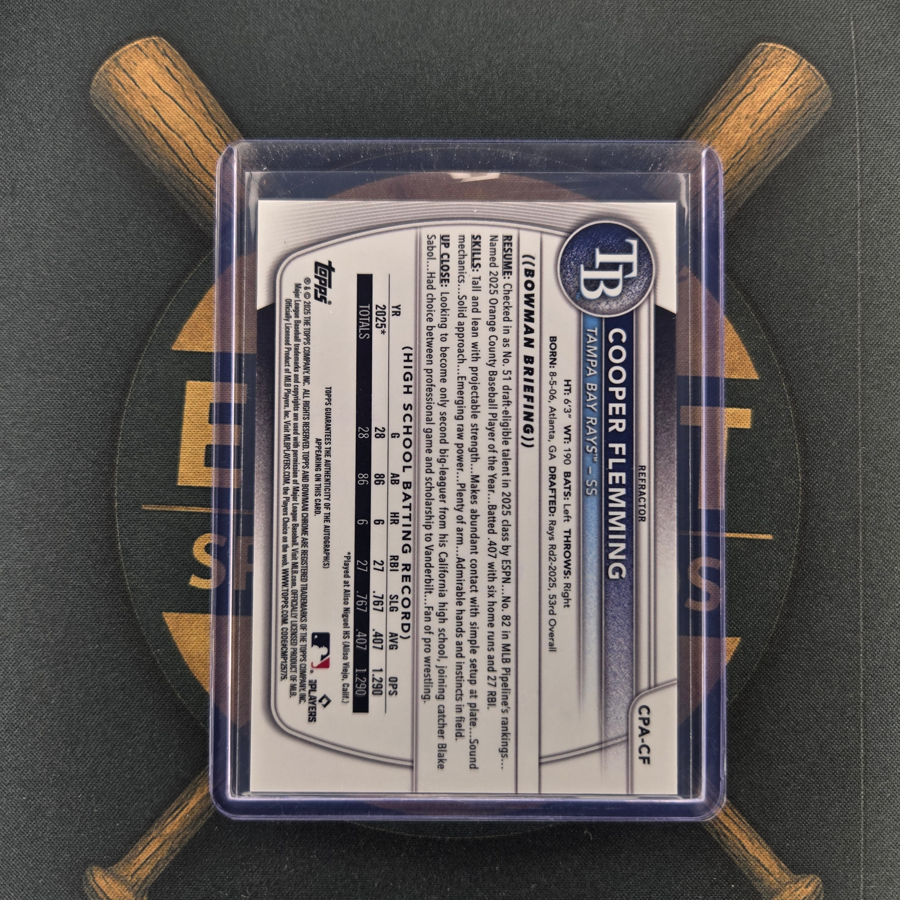 2025 Bowman Draft Cooper Flemming Refractor Auto