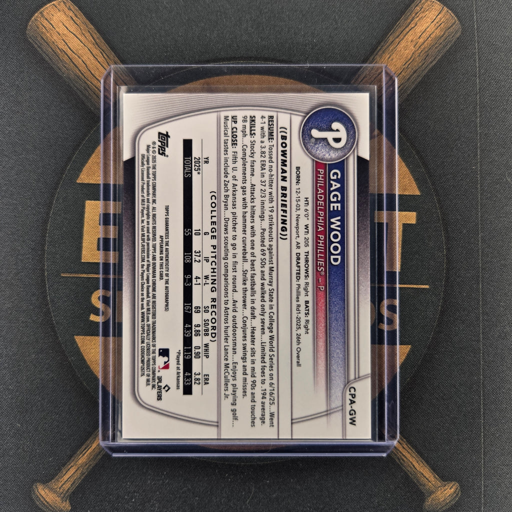 2025 Bowman Draft Gage Wood Auto