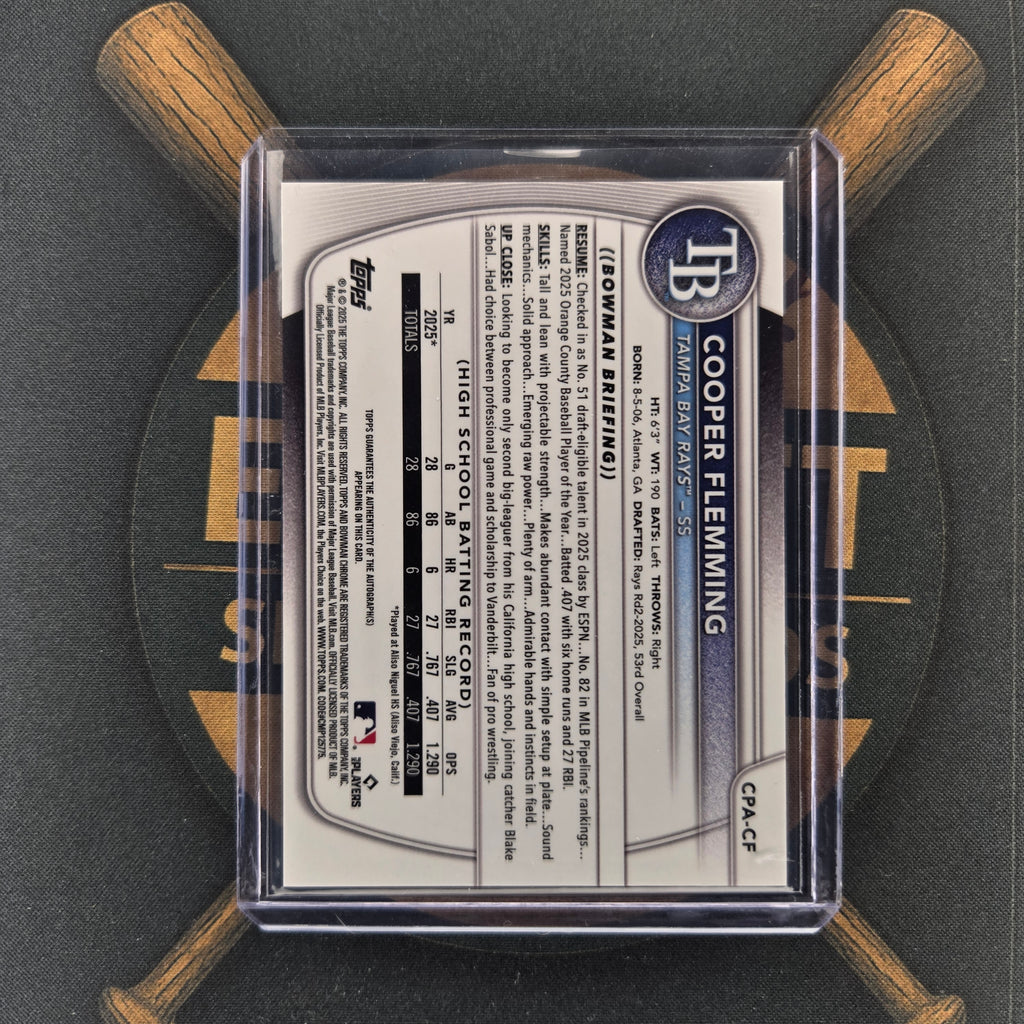 2025 Bowman Draft Cooper Flemming Purple Auto