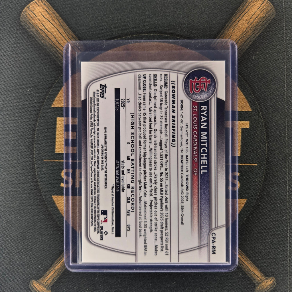 2025 Bowman Draft Ryan Mitchell Purple Auto