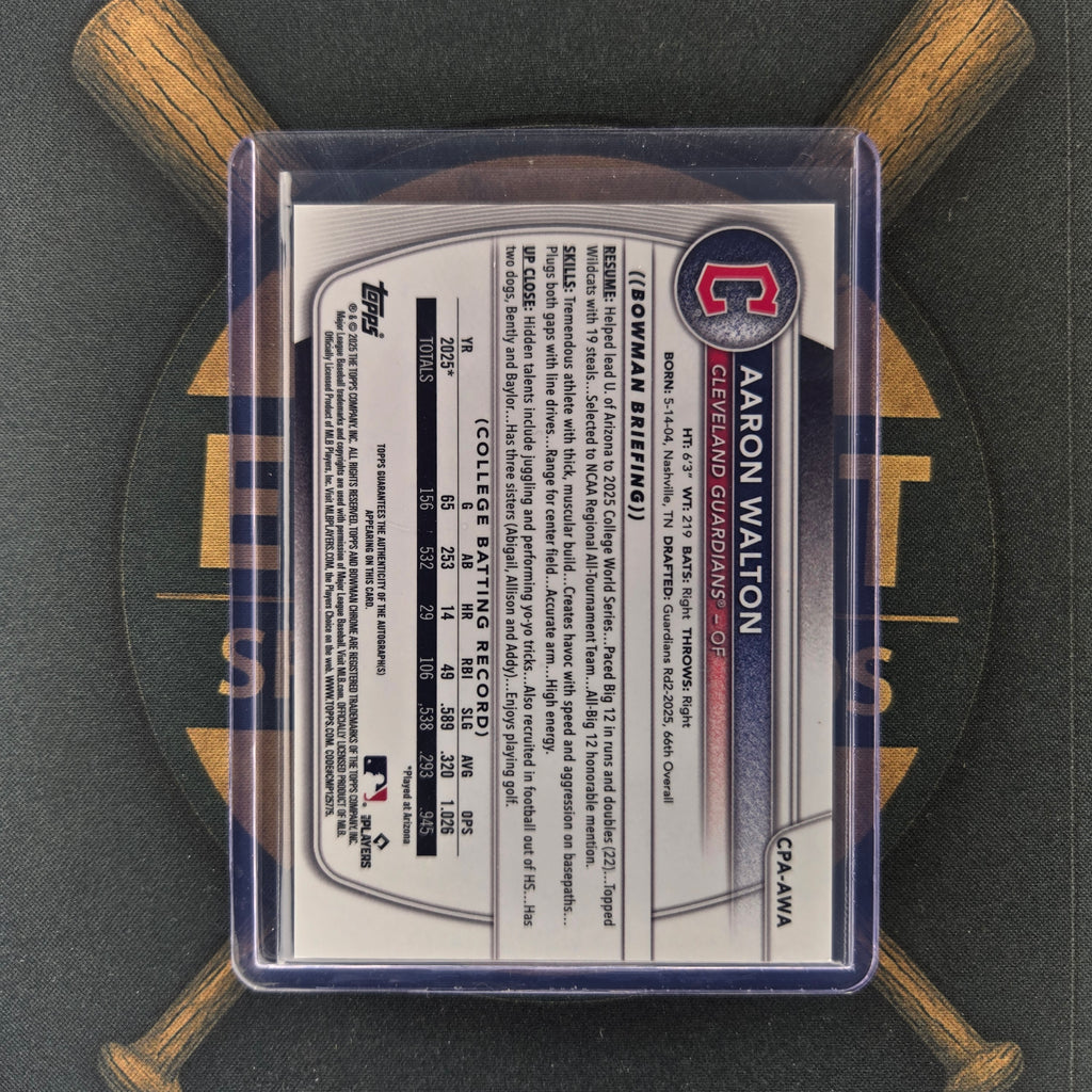 2025 Bowman Draft Aaron Walton Auto