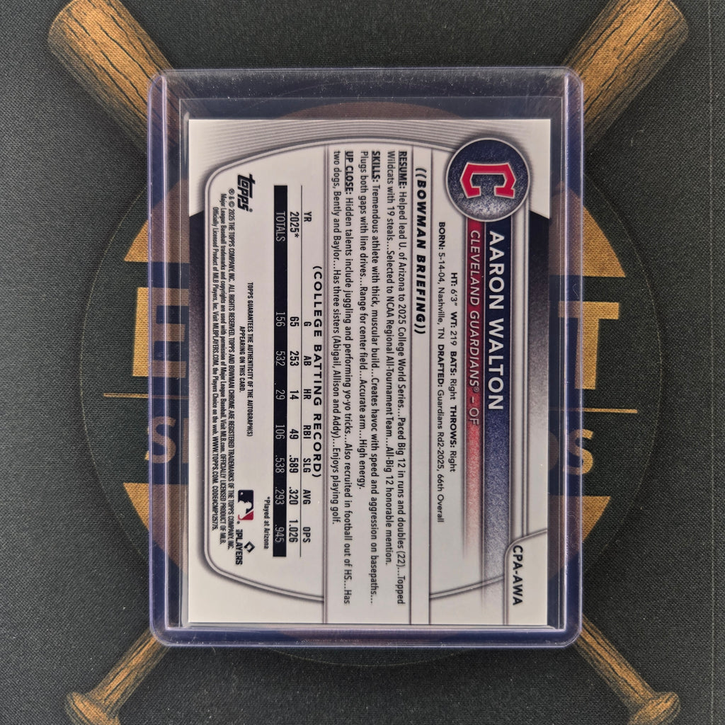 2025 Bowman Draft Aaron Walton Auto