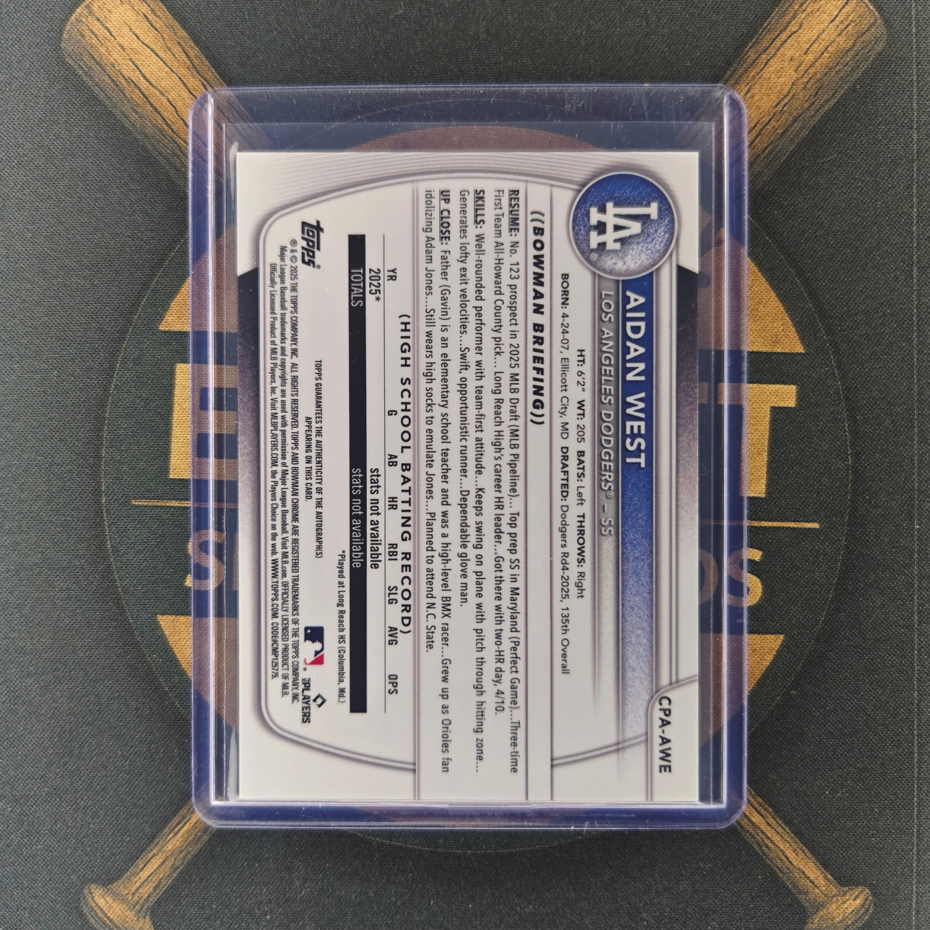 2025 Bowman Draft Aidan West Auto