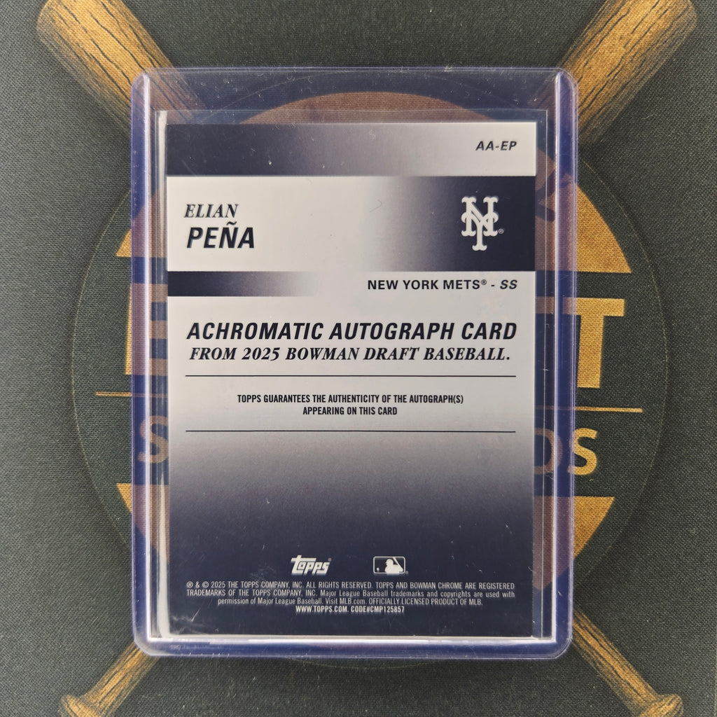 2025 Bowman Draft Elian Pena Achromatic Gold Auto
