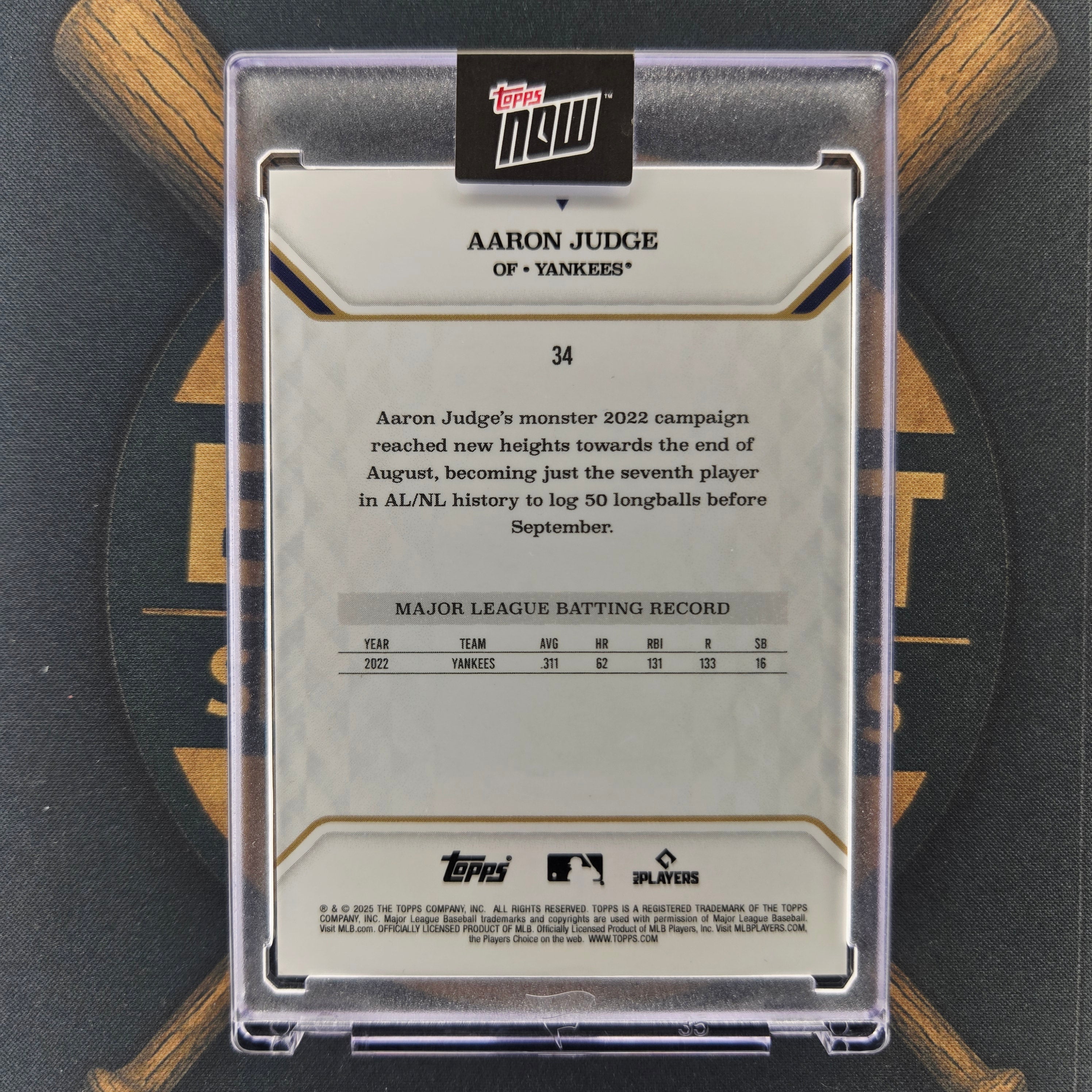 2025 Topps MVP Aaron Judge Purple Foil