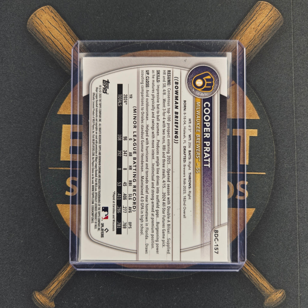 2025 Bowman Draft Sapphire Cooper Pratt Refractor