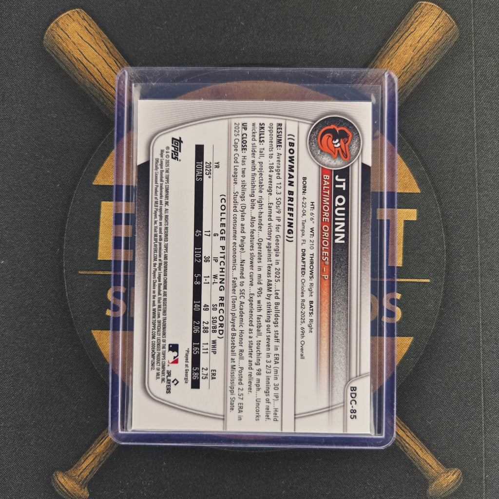 2025 Bowman Draft Sapphire JT Quinn Refractor