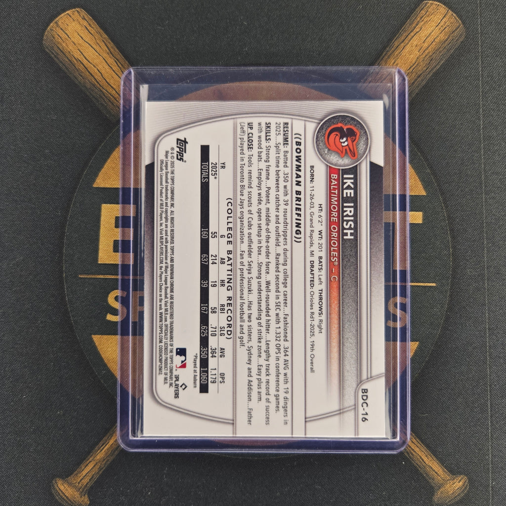 2025 Bowman Draft Sapphire Ike Irish Refractor