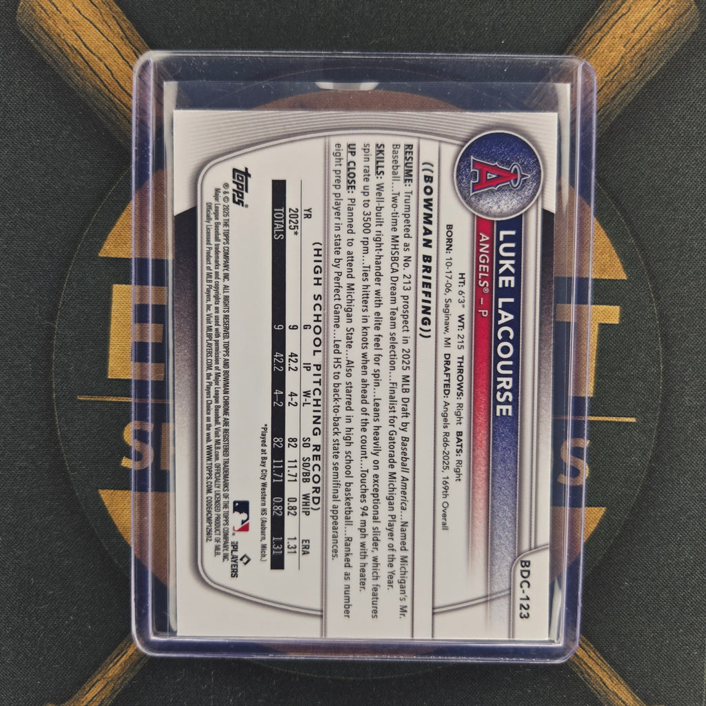 2025 Bowman Draft Sapphire Luke Lacourse Refractor