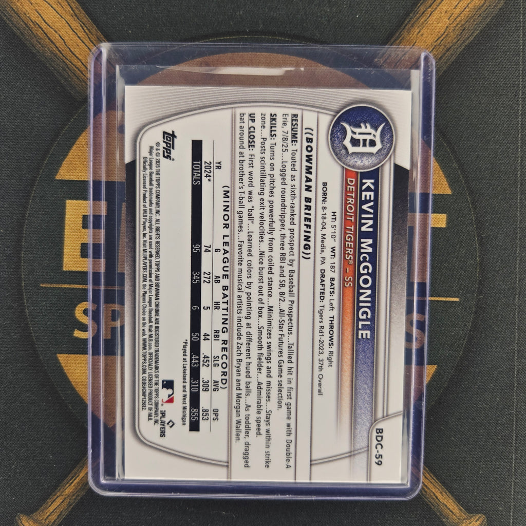 2025 Bowman Draft Sapphire Kevin McGonigle Refractor