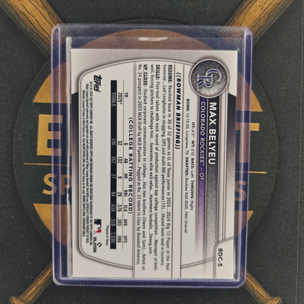 2025 Bowman Draft Sapphire Max Belyeu Refractor