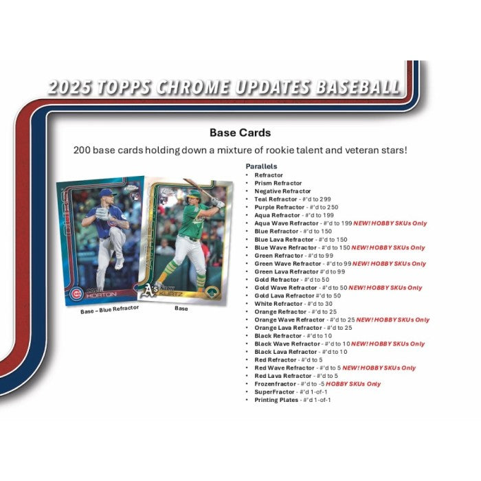 2025 Topps Chrome Update Series Baseball Hobby Box