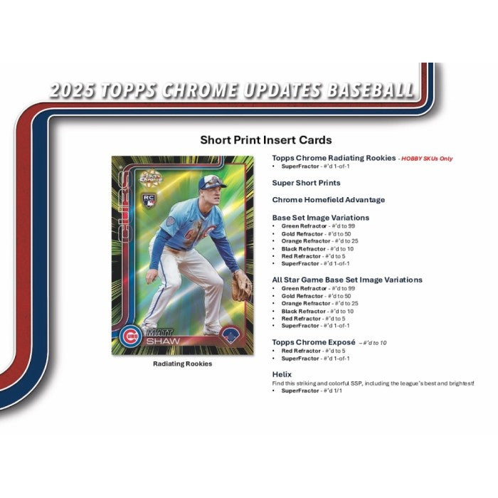 2025 Topps Chrome Update Series Baseball Hobby Box